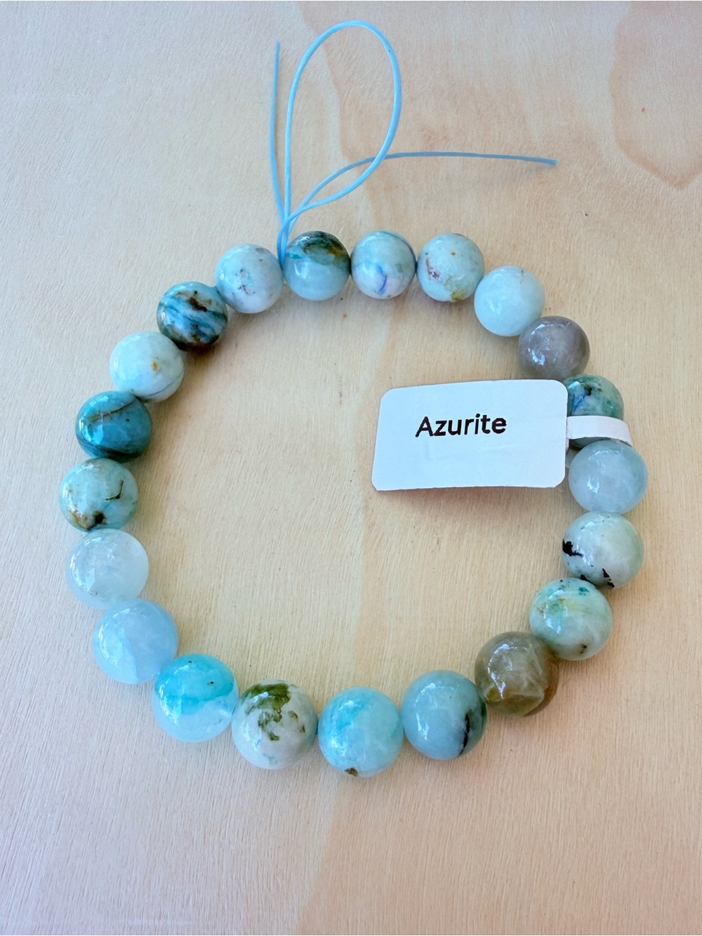 Azurite Natural Stone Stretchy Bracelet - NEW